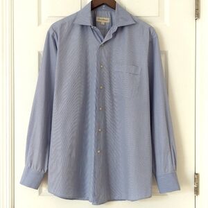 Tommy Bahama Classic Striped Cotton Long Sleeve Button Down Shirt White Blue L